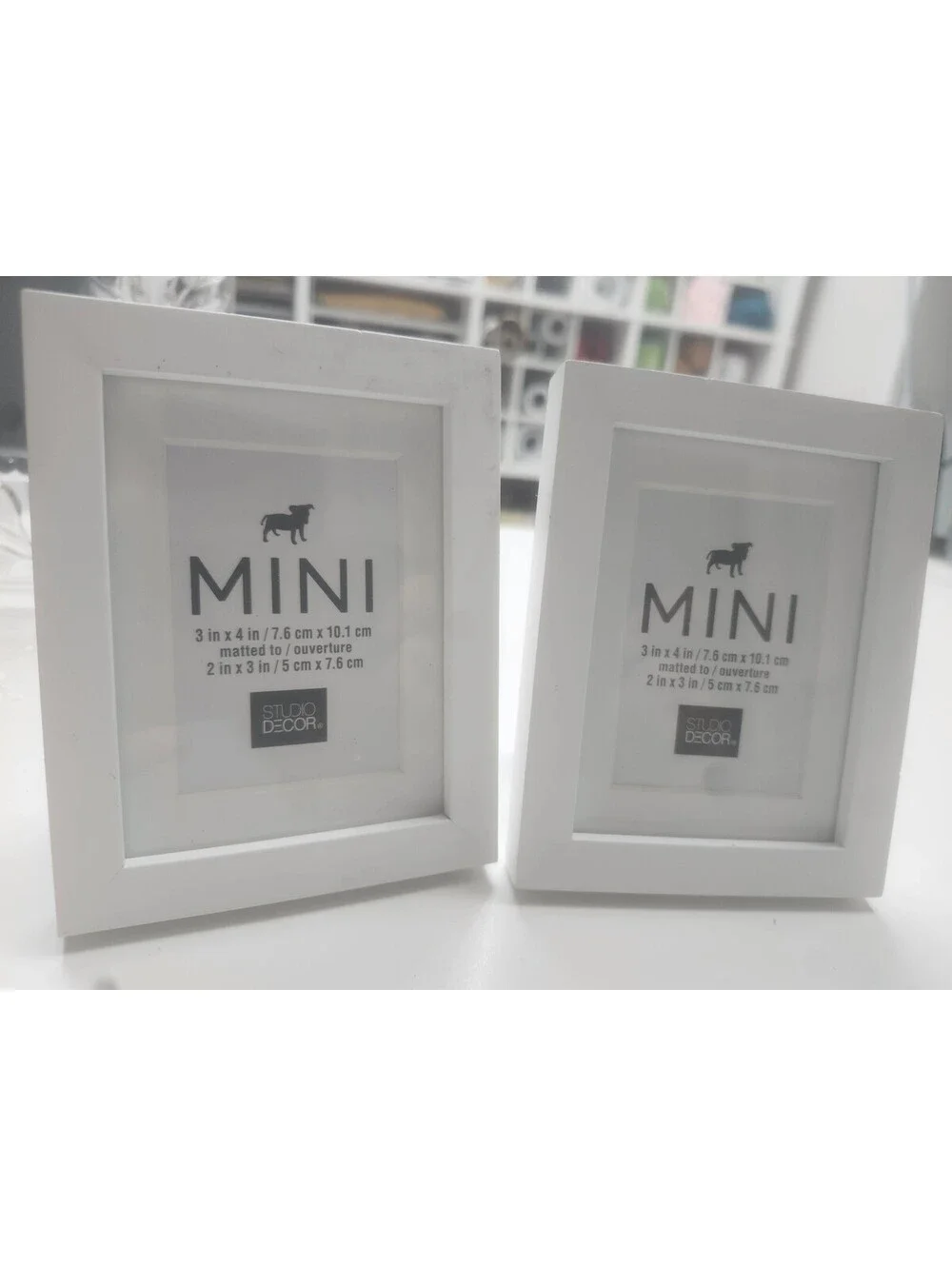 Set of 2 White Mini Photo Frames 3x4 Inch